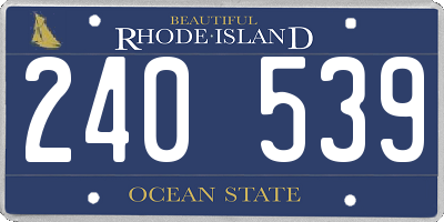 RI license plate 240539