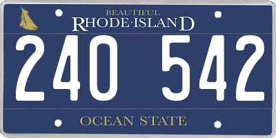 RI license plate 240542