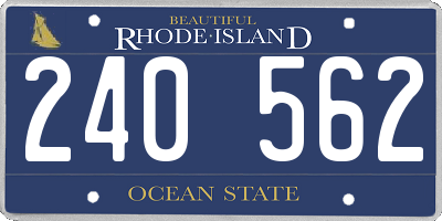 RI license plate 240562