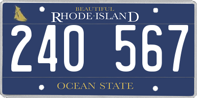 RI license plate 240567