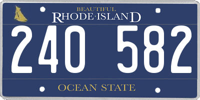 RI license plate 240582