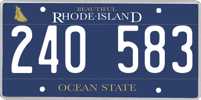 RI license plate 240583