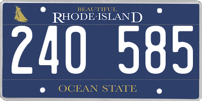 RI license plate 240585