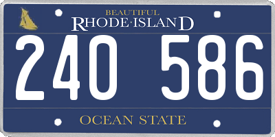 RI license plate 240586