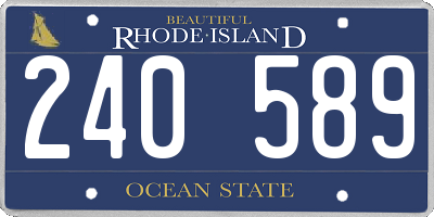 RI license plate 240589