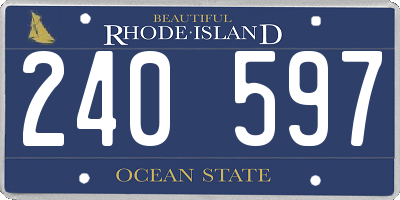 RI license plate 240597