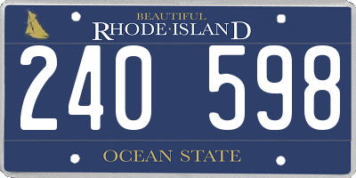 RI license plate 240598
