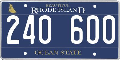 RI license plate 240600