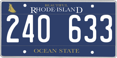 RI license plate 240633