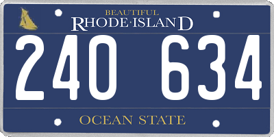 RI license plate 240634