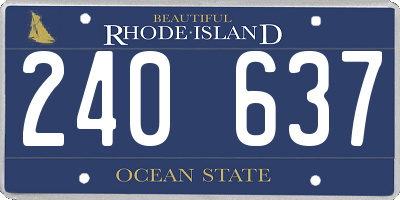 RI license plate 240637