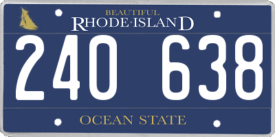 RI license plate 240638