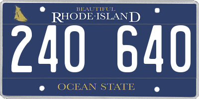 RI license plate 240640