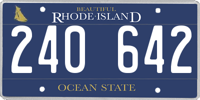 RI license plate 240642