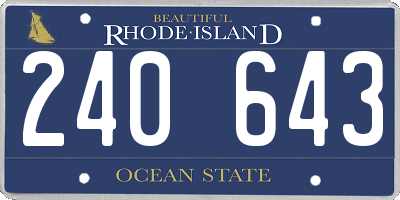 RI license plate 240643