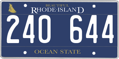 RI license plate 240644