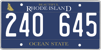 RI license plate 240645