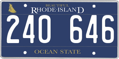 RI license plate 240646