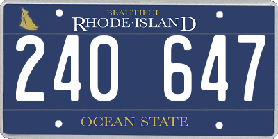 RI license plate 240647