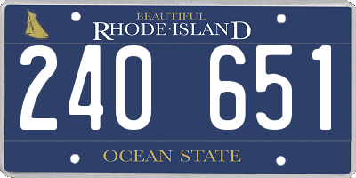 RI license plate 240651