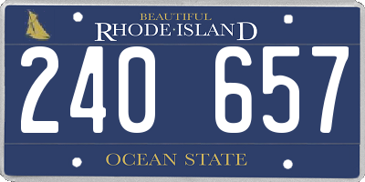RI license plate 240657
