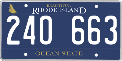 RI license plate 240663