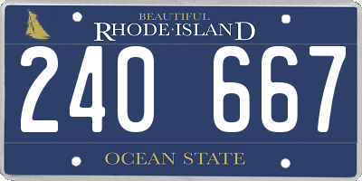 RI license plate 240667