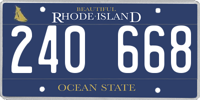 RI license plate 240668
