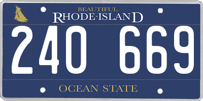 RI license plate 240669