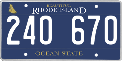 RI license plate 240670