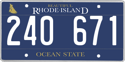 RI license plate 240671