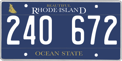 RI license plate 240672