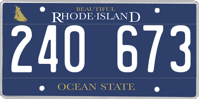 RI license plate 240673