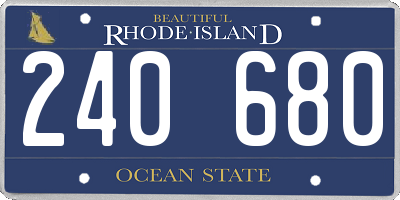 RI license plate 240680