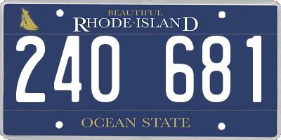 RI license plate 240681
