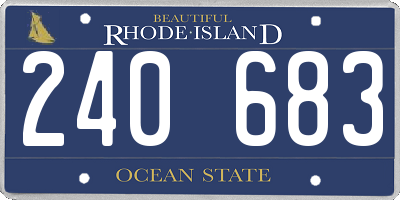 RI license plate 240683