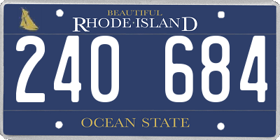 RI license plate 240684