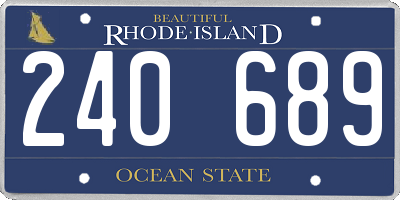 RI license plate 240689