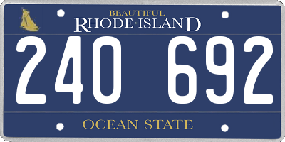 RI license plate 240692
