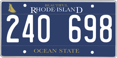 RI license plate 240698