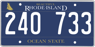 RI license plate 240733
