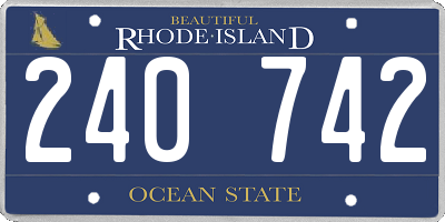 RI license plate 240742