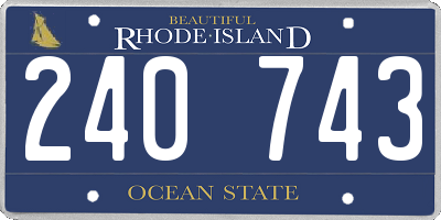RI license plate 240743