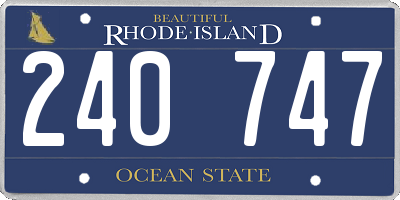 RI license plate 240747