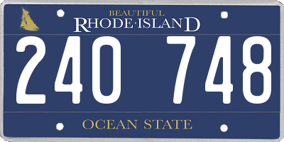 RI license plate 240748