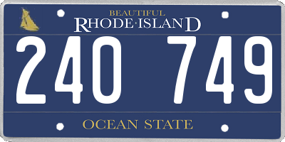 RI license plate 240749