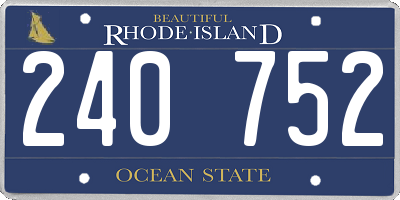 RI license plate 240752