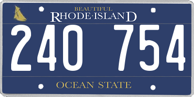 RI license plate 240754