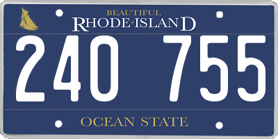 RI license plate 240755