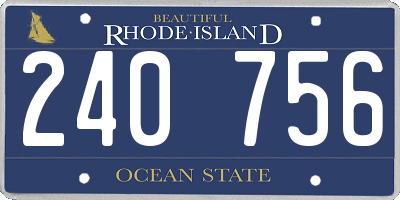 RI license plate 240756